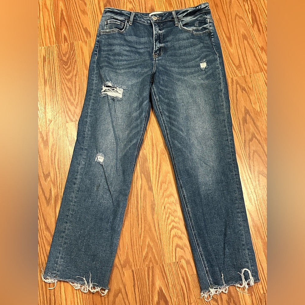 Distressed Blue Jeans